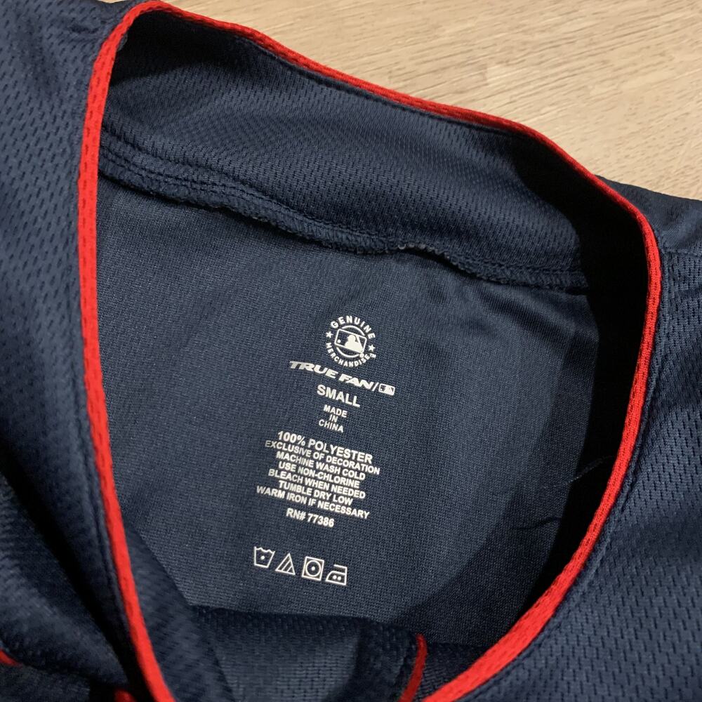 MLB True Fan Boston Red Sox Baseball Jersey Men's Small S Navy Blue Blank Back - Picture 3 of 6